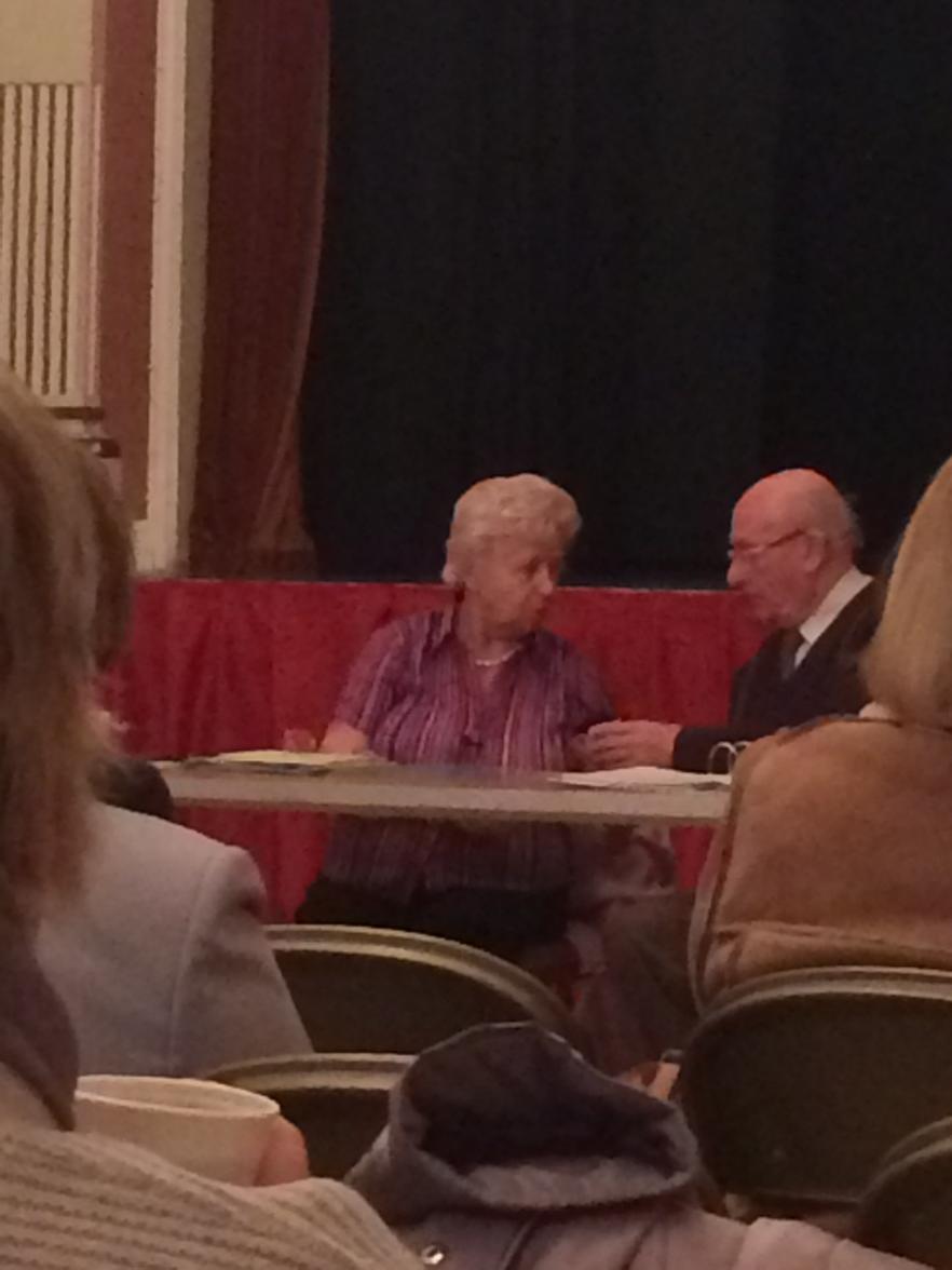 Elizabeth Peacock preparing to speak at our meeting tonight!