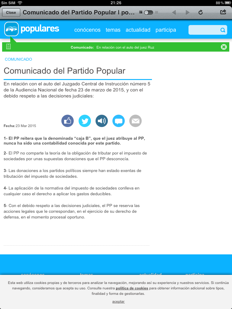 AntonioMaestre's tweet photo. Comunicado del PP. Que no tienen que tributar por unas donaciones que desconocen pero a la vez dice que están exentas http://t.co/7lRMBu9Pag