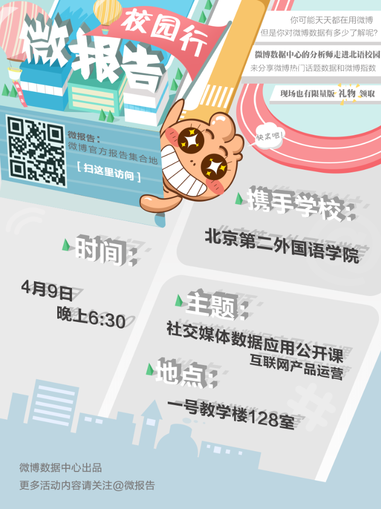 #微报告校园行 欢迎在北京的同学们周四晚上去二外跟我们面基！