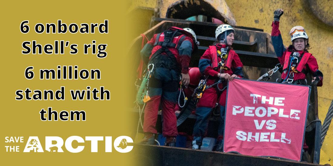 BREAKING: Six ordinary people that scaled <a href="/Shell/">Shell</a>'s monstrous rig. #TheCrossing grnpc.org/IgDyB