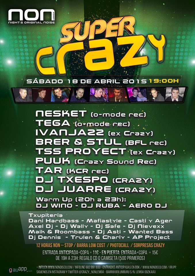 Dj_Txespo's tweet photo. EL 18 DE ABRIL NO TE PIERDAS NUESTRA SUPERCRAZY!!! CON @tegaklubb @DjNesket @TSSPROYECT @brerstul  #SUPERCRAZY http://t.co/0BLpcCK5ib