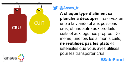 Anses_fr's tweet photo. Un simple contact peut contaminer un aliment. Pensez à séparer produits crus et produits cuits  #SafeFood #RecoAnses http://t.co/ucTLcVnLfr