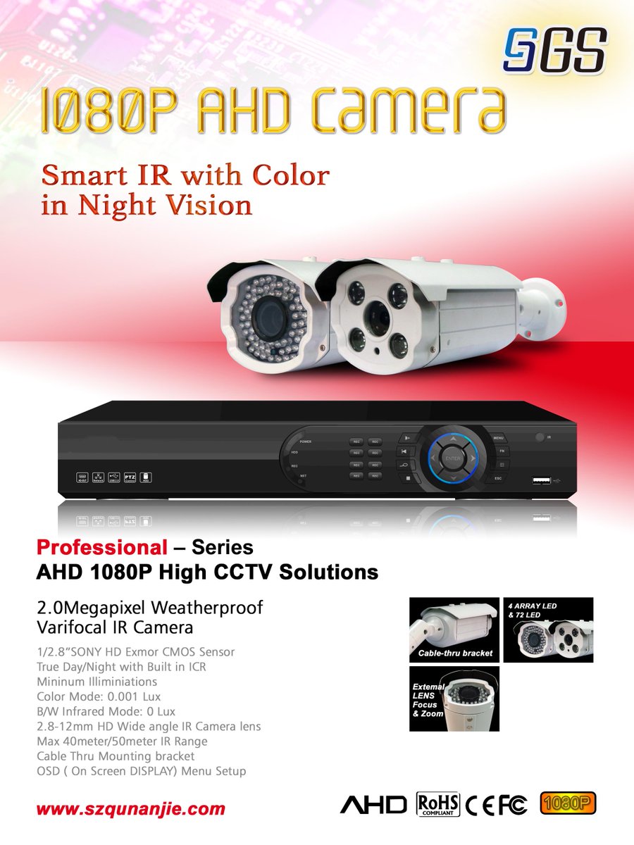 SGSsecurity's tweet photo. HD-AHD,CVI,TVI with new function will be showed in all Exhibition.
Email us for new trial order. Susan@szqunanjie.com http://t.co/XoN9pwqnnN