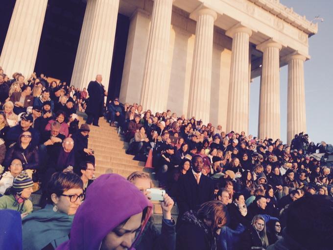 Mailbabe99's tweet image. Easter from Lincoln memorial #HeIsRisen #eastersunrisedc