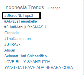 NET_Stereo_'s tweet photo. Thank you guys for watching #StereoNETeps3. Thanks juga udah buat Stereo trending topic di Indonesia. :) http://t.co/A7LpPHeVeI