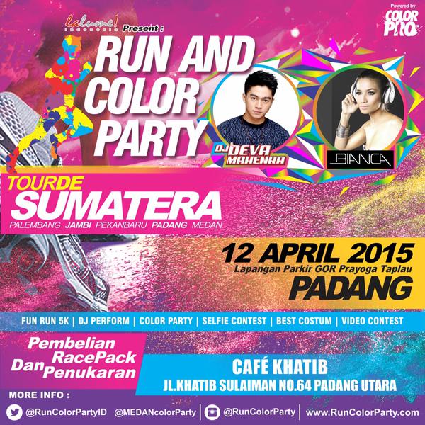InfoUnand's tweet photo. BESOK!!! PADANG - #RunColorParty w/ @DevaMahenra. Yuk ikutan! http://t.co/LPPQ0HAt2G