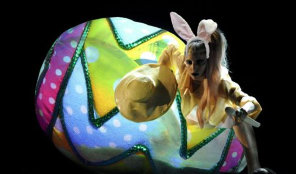 GagaUpdatesUK's tweet photo. Happy Easter to monsters all around the world! Be a devil and play Judas. 
#TIME100 Lady Gaga http://t.co/C82riSMr38