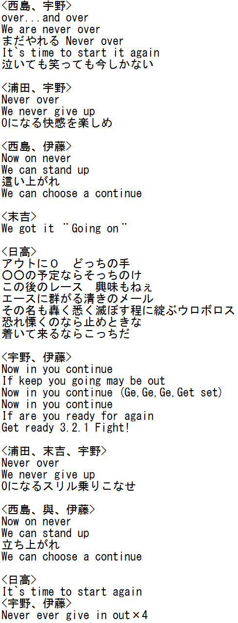 ショウ すのっち Gameover の歌詞 昨日から二か所訂正 誤字一か所訂正 まだまだ完成しません a Http T Co 3k7jmwt4zk Twitter