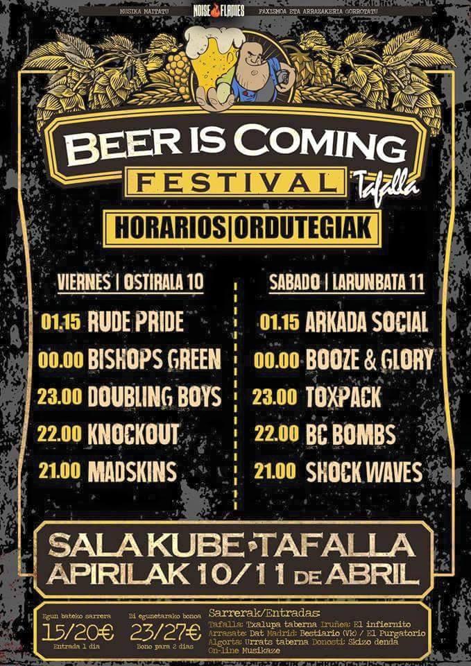 Horarios para el Beer Is Coming familia !