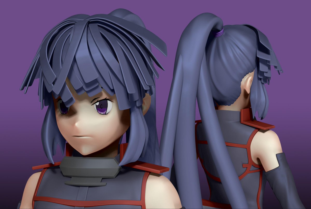 Rico アカツキモデリング終了 前髪はもう板ポリだ板ポリ Zbrush ログホライズン Http T Co Wvko3djiwi