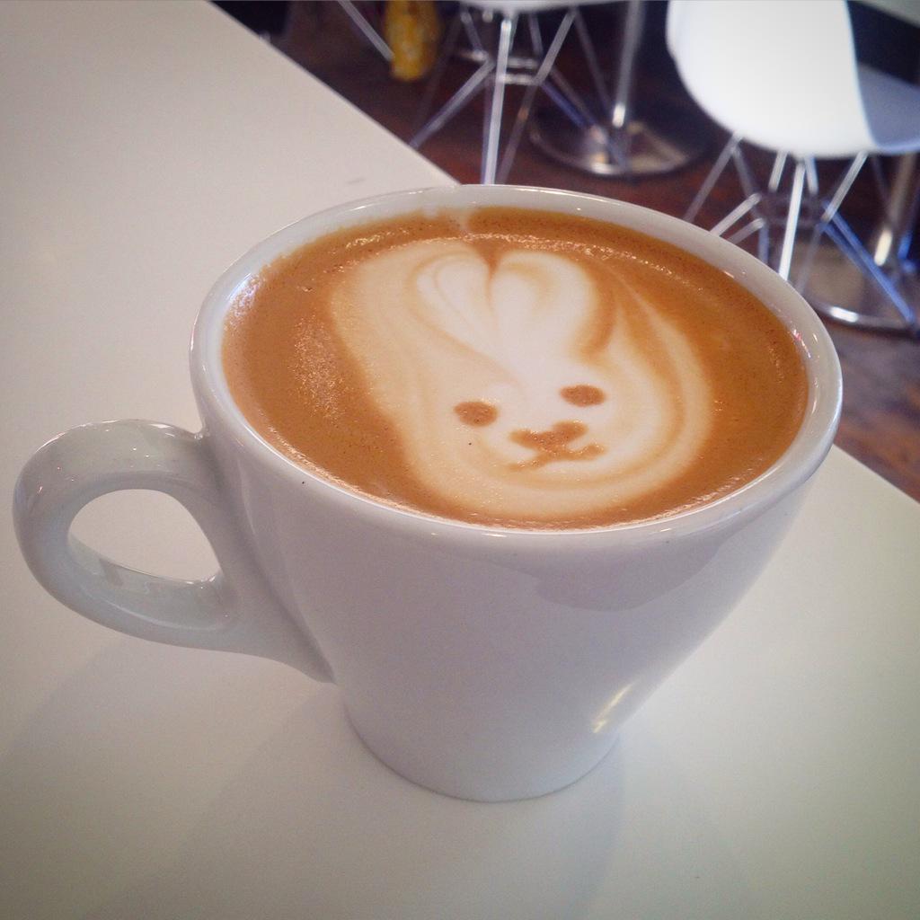nadegetoronto's tweet photo. Good morning & Happy Easter Sunday! Queen is open until 7pm, Yonge until 6pm! #EasterLatte #GetHopping @DetourCoffee http://t.co/IEQeOw0HFP