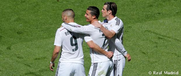 realmadrid's tweet photo. 9-1: El Madrid golea y @Cristiano hace historia al marcar 5 tantos por 1ª vez en su carrera. http://t.co/wfC9itYrEW http://t.co/ef4JFdWR2V
