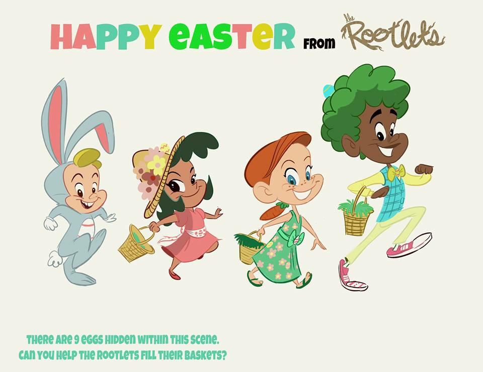 Therootlets's tweet photo. Happy Easter! It's #Easter egg hunt time...can you find all 9 eggs hidden in our picture below? #fun #therootlets http://t.co/AIRjEvjV59