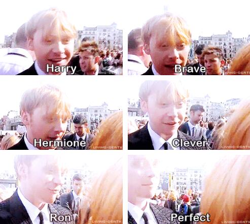 PotterWorldUK's tweet photo. Describe Harry, Hermione and Ron in one word. http://t.co/YkKPWuK9n0