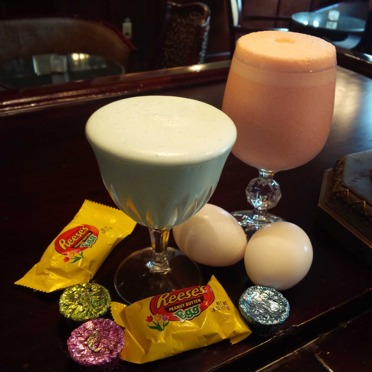 Easter Egg dyed Ramos' and Suissesses at the 75 today, oh and Mahalia Jackson.