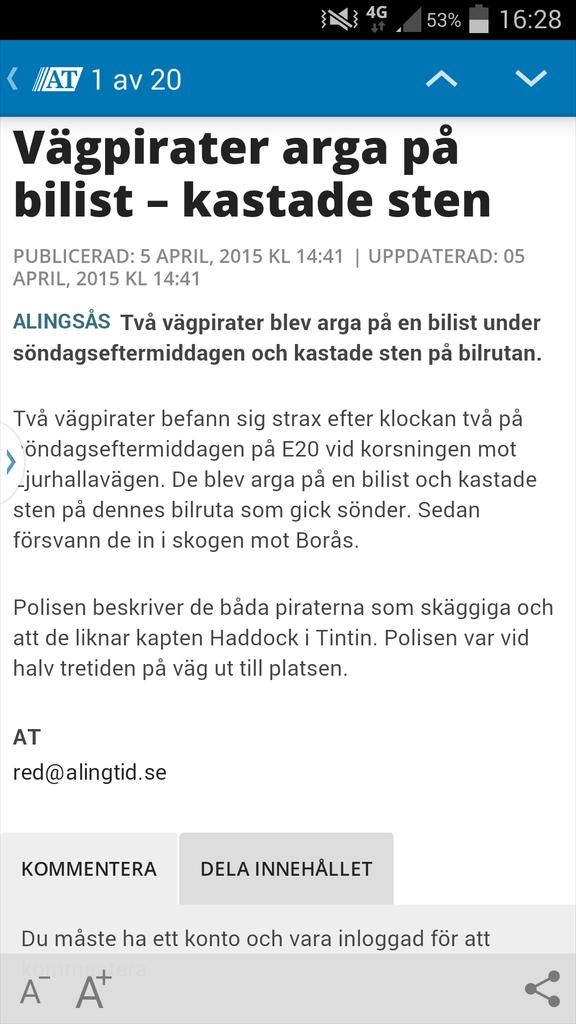 perpagen's tweet photo. Underbart signalement på vägpiraterna! 😂😂😂 #kaptenhaddock http://t.co/f7Lq6SvZjI