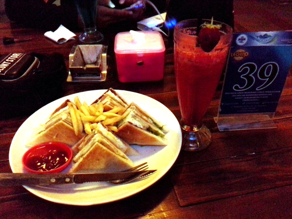 Sandwich with juice strawberry ♥