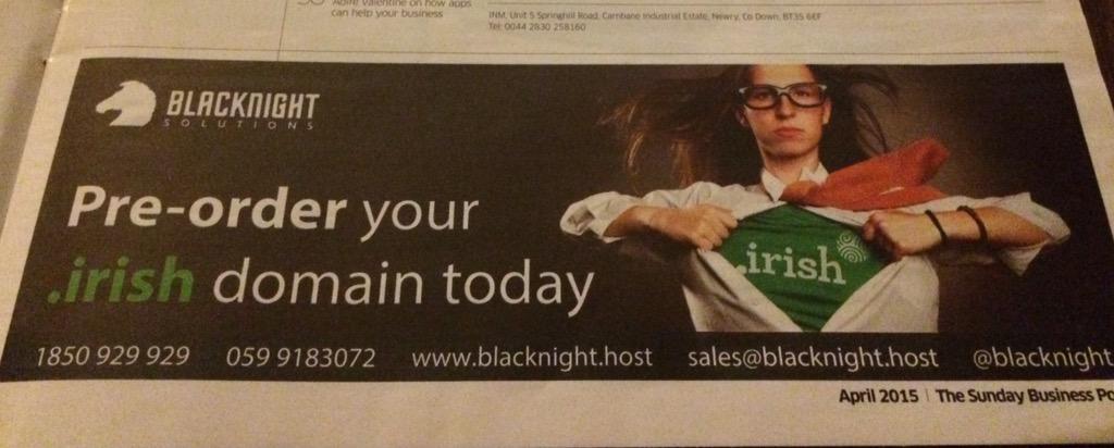 mneylon's tweet photo. Happy how our .irish ad turned out #domains http://t.co/VTzTzvnKby