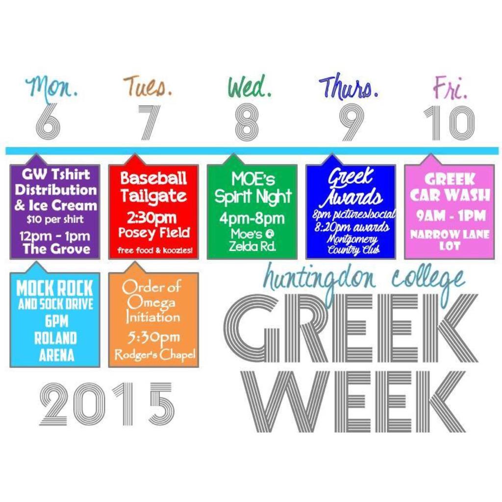 Greek week is upon us! Stay tuned for updates and announcements! #GreekWeek15