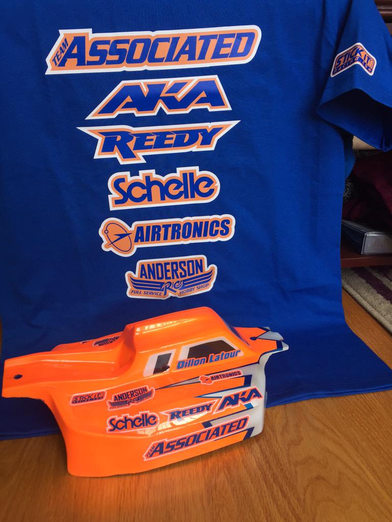 awesome new t's and stickers #TeamAssociated #RaceAKA #Reedypower #Schelleracing #AndersonRC #Airtronics #stickit1
