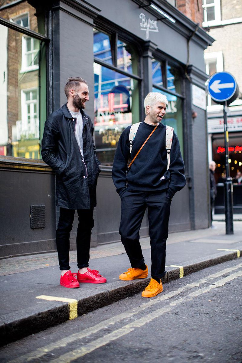 Style_pilot's tweet photo. #StreetStyle inspiration: @adidasoriginals #Supercolour sneakers on the streets of London (via @GarconJon) http://t.co/PbbYUYXzwk