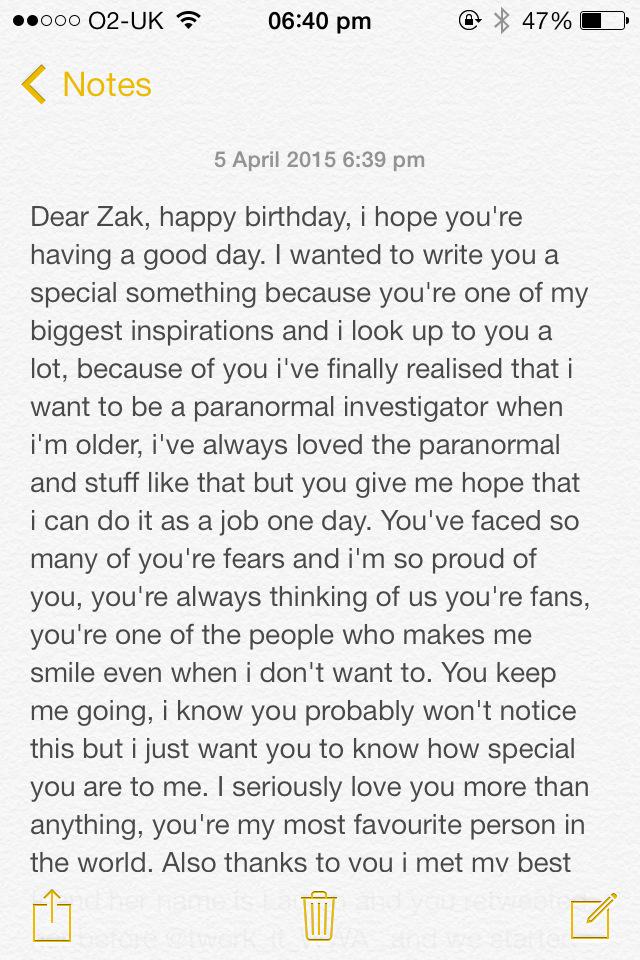  wrote you a little something, happy birthday Zak   