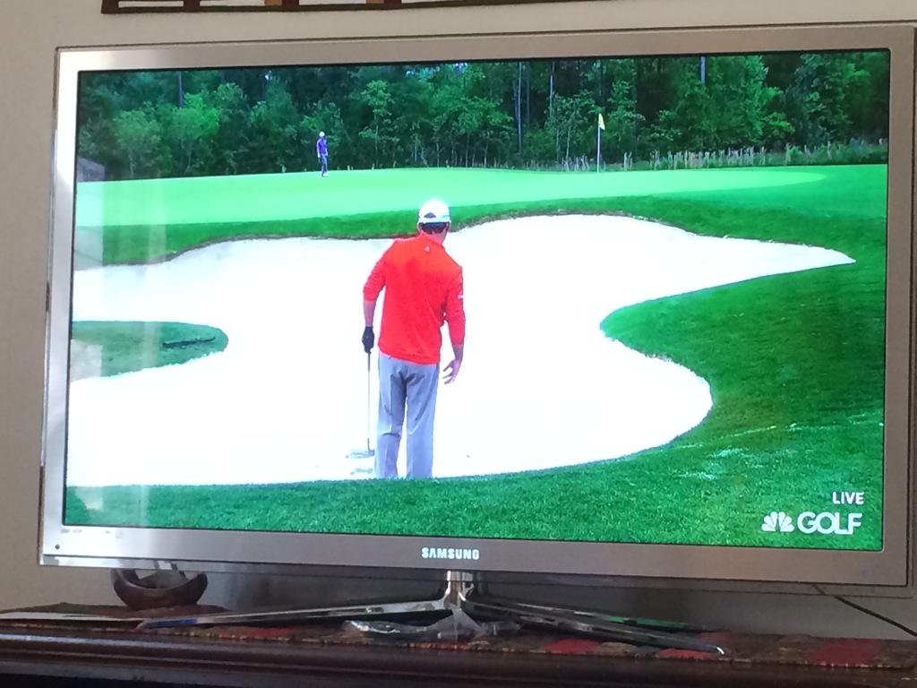 Jack_Wallace_'s tweet photo. What takes longer - last min. of a final4 game or @JBHolmesgolf hitting a simple bunker shot? #whilewereyoung #slow http://t.co/VF8JUHJ9Tl