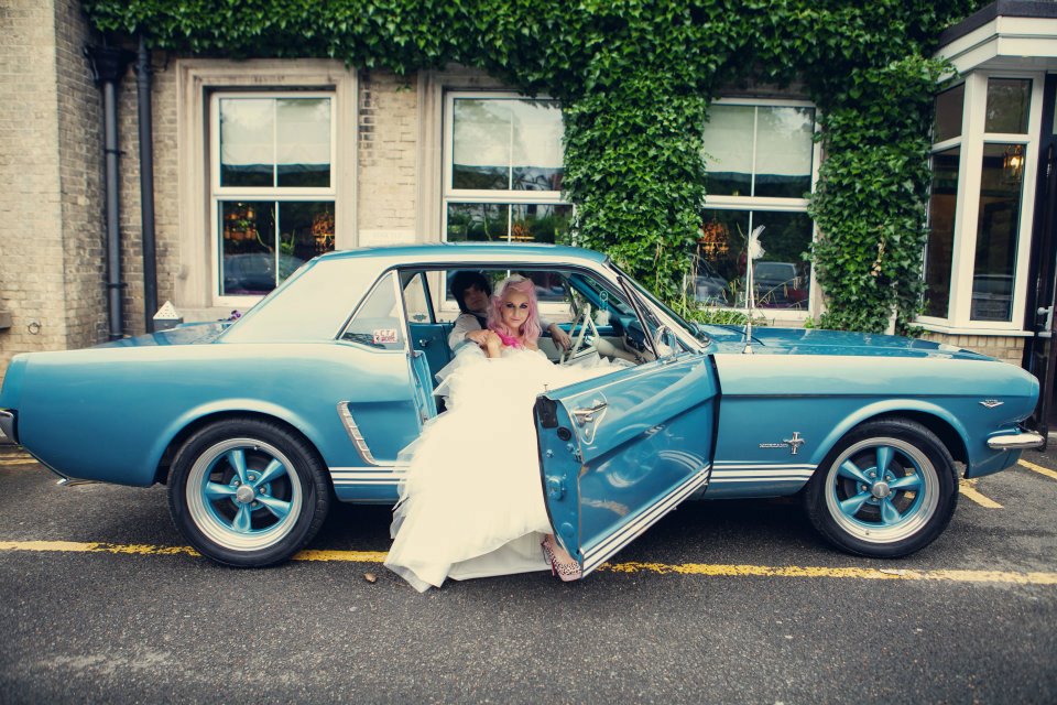Raph and Ele on their wedding day in our 1965 Ford Mustang coupe. Photography by the brilliant @Assassynation.