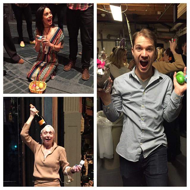 'Pre-show birthday and Easter celebrations at @GigiOnBroadway @deehoty  @VanessaHudgens @Dosanthemum' @AliSolomonNY