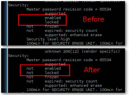 Fahad_Alduraibi's tweet image. After ~6 hours of dumping HDD memory over serial I finally got my password and unlocked the drive #security #infosec
