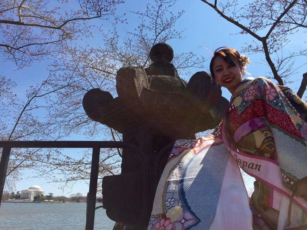 JapanEmbDC's tweet photo. Embassy #CherryBlossomPrincess lights the Japanese Stone lantern at the #LanternLighting Ceremony! @NatlParkService http://t.co/hxnYuNTCrE