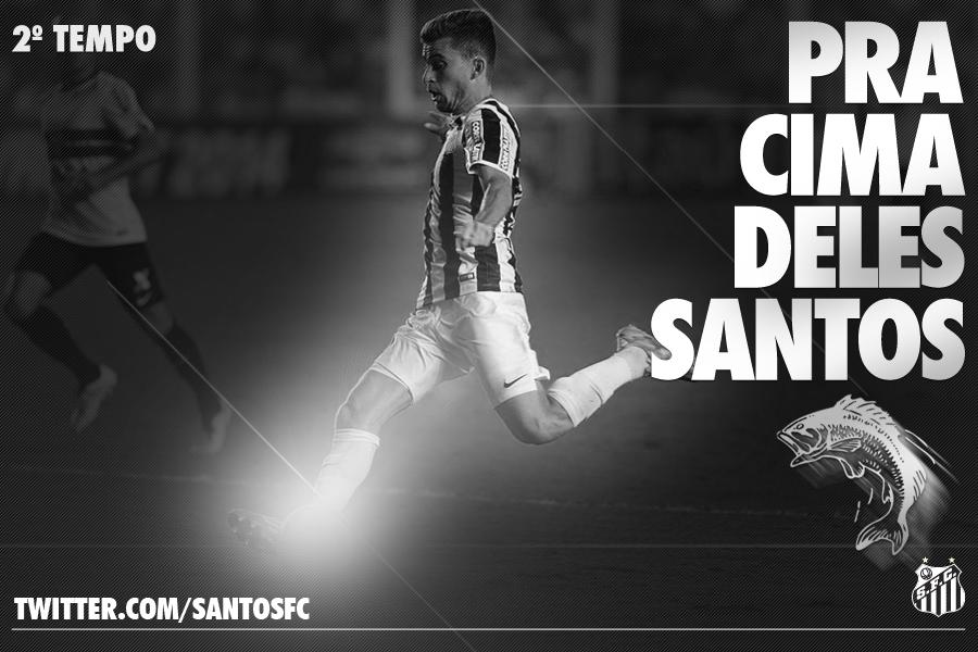 SantosFC's tweet photo. COMEÇA O SEGUNDO TEMPO ✊

#Paulistão #ClássicoAlvinegro #VaiPraCimaDelesSantos http://t.co/V6iq7b9NZk