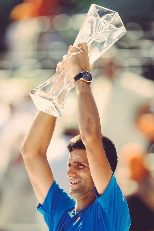 NDjokovicArmy's tweet photo. History is made! #5Miami๐ #51Trophy๐ #Proud โค @DjokerNole #NoleFam http://t.co/iW2aZWBgr4