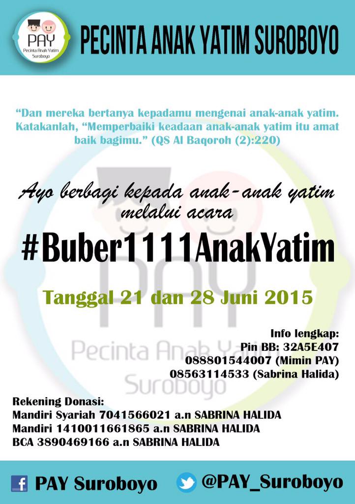 mimin mau bocorin agenda #buber1111anakyatim tuk Ramadhan yang semakin mendekat lho :D langsung cek gambar ya ;)