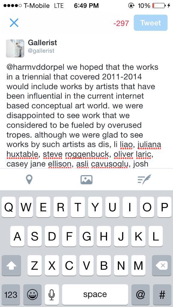 Gallerist tweet media