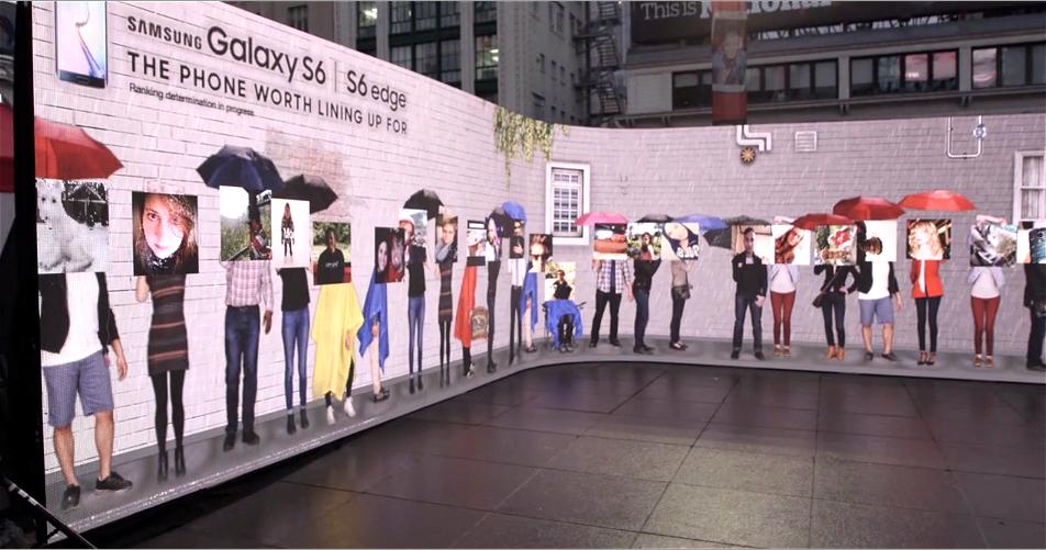FosterJordan's tweet photo. Our #Samsung #s6lineup project is running live! Upload a pic to create a dancing avatar on our huge LED video wall. http://t.co/zuPRcMcRHr