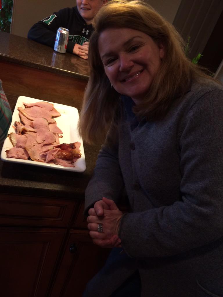 bill_hitta's tweet photo. Pam with her ham #pamham http://t.co/kNZc6h3YIv