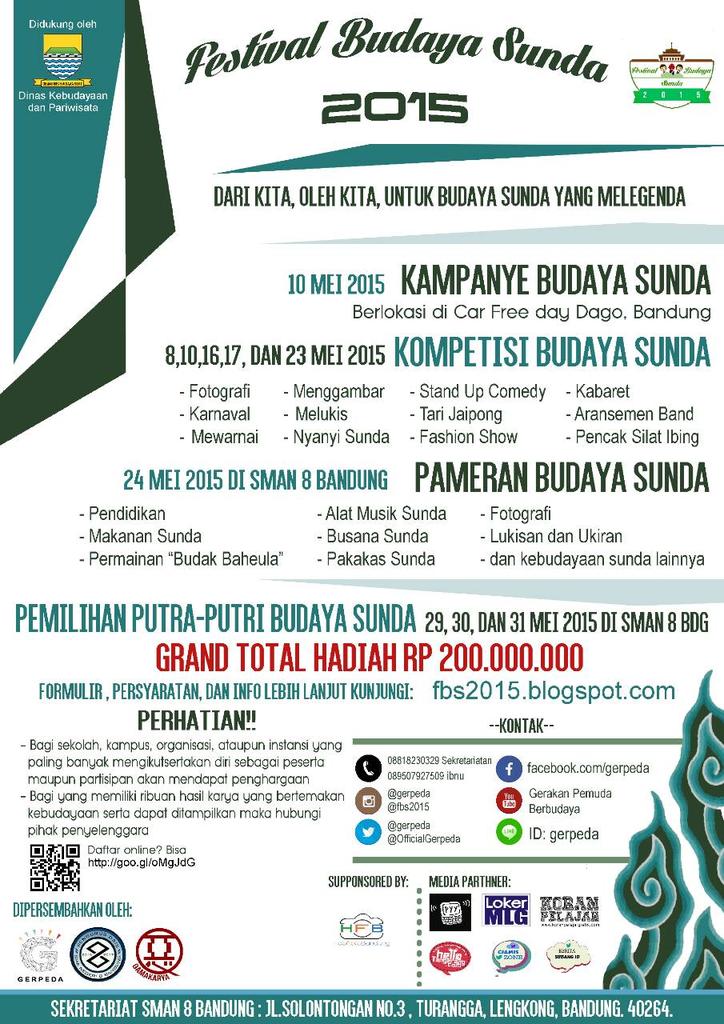 gerpeda's tweet photo. @@OSKA_SMANSA datang dan saksikan FESTIVAL BUDAYA SUNDA 2015 di SMAN 8 Bandung. Daftar http://t.co/8OtAMgnu9Y http://t.co/8suMH3O3GT