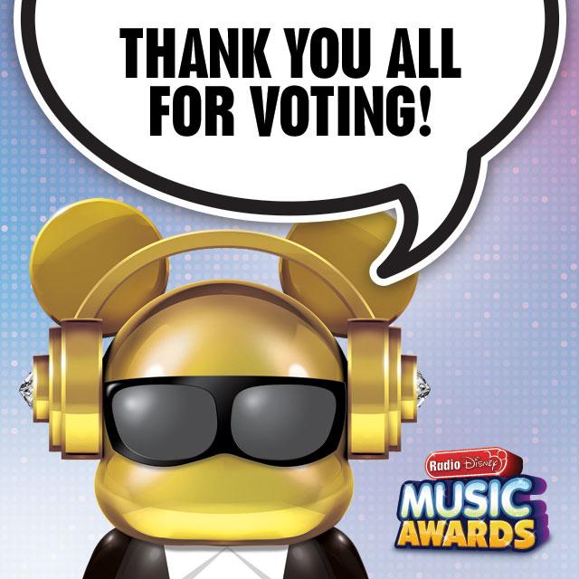 radiodisney's tweet photo. #RDMA voting is officially closed! Thanks for all the votes! See who wins Sunday, April 26 at 8p on @DisneyChannel! http://t.co/LsYdGGWyiF