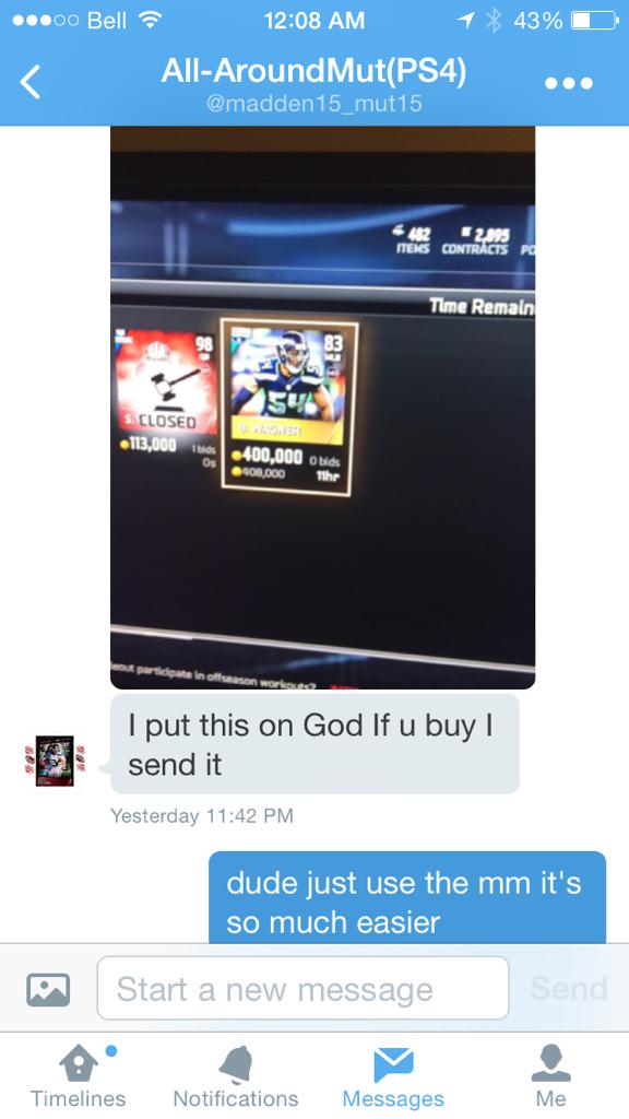 MutJosh35's tweet image. block and report @madden15_mut15 for trying to scam me out of 400k! @TrustedTradeMUT @TradePostMUT