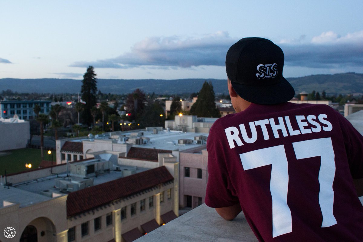 RuthlesSociety's tweet photo. Our #Rs77 shirt being modeled by @vsvp_danny 
Picture taken by @Frvn831 #RuthlessSociety #R75 #California http://t.co/3j5HhzvNhm