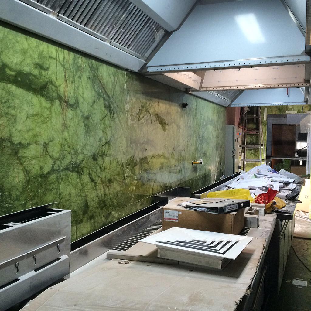 Check out the green marble kitchen, coming along nicely JG Dubai