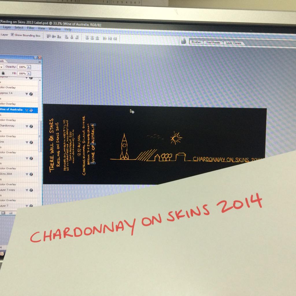 New wine label almost done. 2014 There Will Be Stars Chardonnay on Skins out soon! #barossa