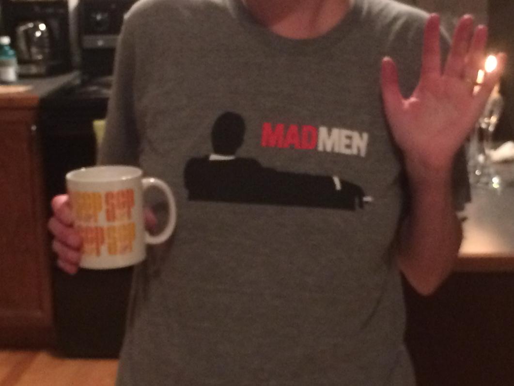 TamaraGignac's tweet photo. The back of my #MadMen T-shirt reads "Sayonara my friend. Enjoy the rest of your miserable existence." http://t.co/oukCF1gOTN