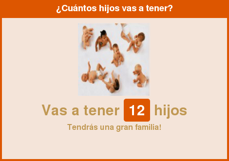 Wandi_Fdz's tweet photo. Vas a tener 12 hijos - Tendr&amp;aacute;s una gran familia! --> Realiza tu test en: http://t.co/kYQWxPztwF http://t.co/JS8Ao9SqaR