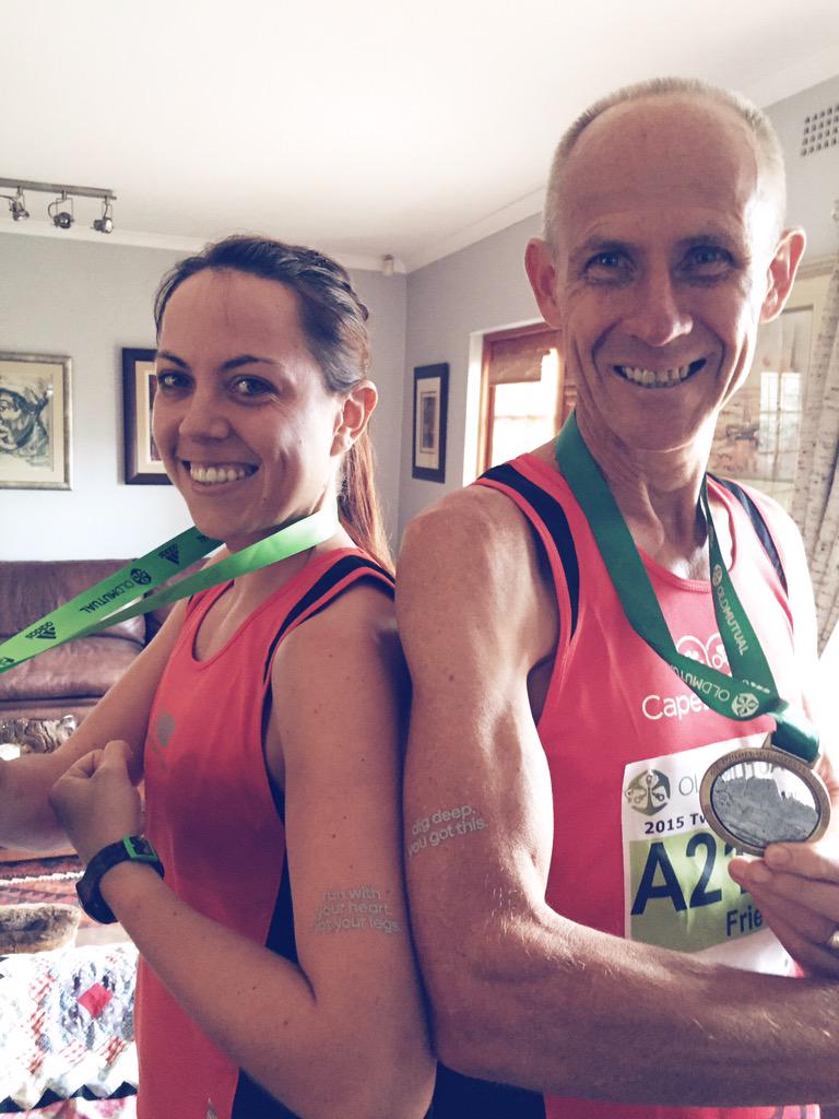miekevdmerwe's tweet photo. Running my first half-marathon with my old man. One of the moments I will treasure forever @adidasZA #boosttwooceans http://t.co/tQaAofqNdp