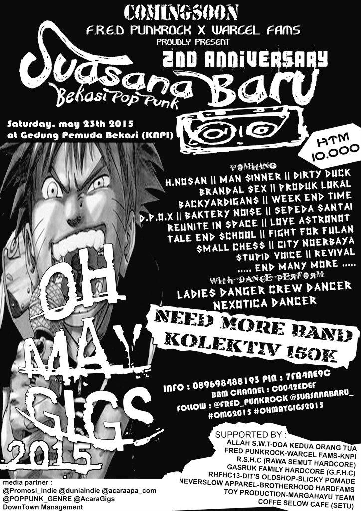 DuniaIndie's tweet photo. ComingSoon #OHMAYGIGS2015 #OMG2015 23Mei2015 at Gedung KNPI Bekasi KOLEKTIV 150K INFO: 7FA4AE9C  http://t.co/Uf3gIqb4ZZ #DuniaIndie