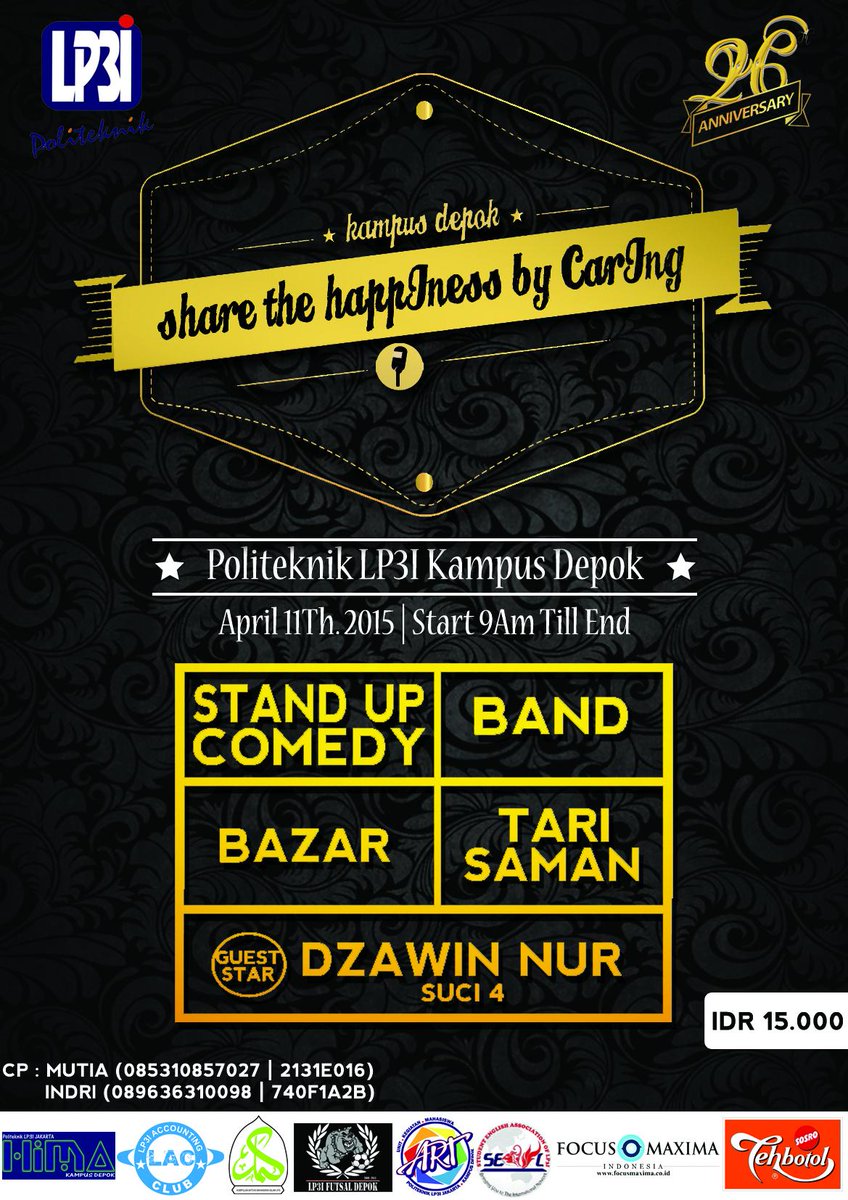 StandUp_lp3iDPK's tweet photo. Ticket just 10k for 1st &amp; 2nd Grade LP3I Depok Students - 15k for 3rd Grade :D FREE @tehbotolsosroID @LP3I_PASTI http://t.co/tP8Z6O7BRD