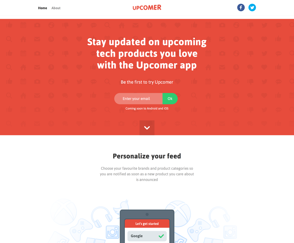 BetaList's tweet photo. Upcomer: Stay updated on upcoming products you care about http://t.co/aHmiVTXy0Z http://t.co/tf8u24X1sn