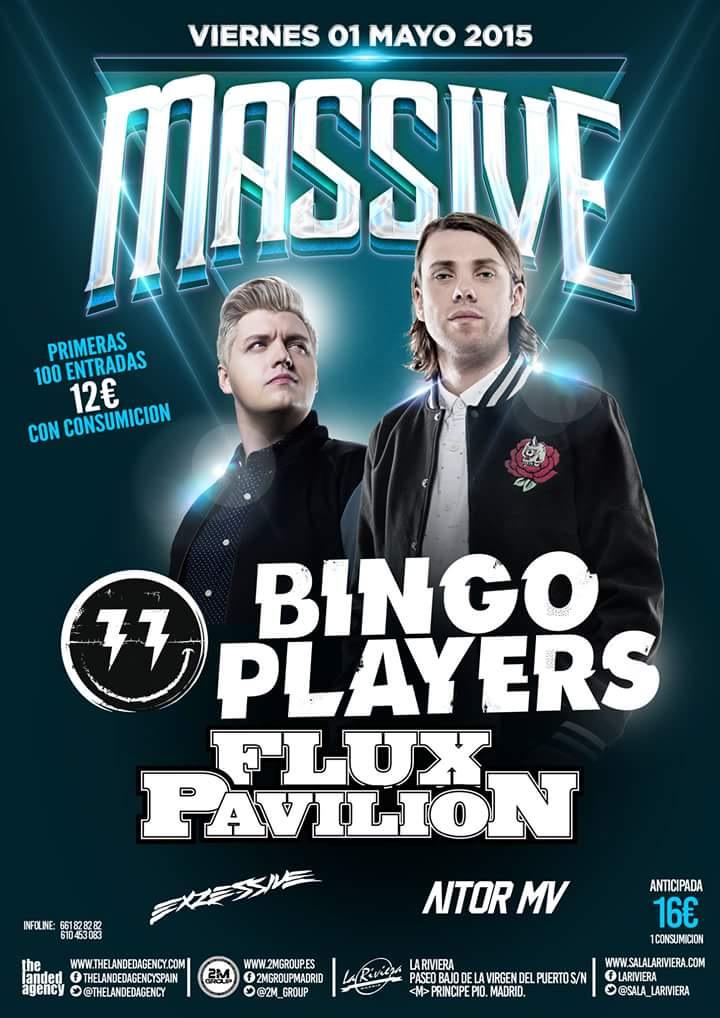 FiestasEDM's tweet photo. Bingo Players llega a la Riviera (Madrid) con Flux Pavilion el viernes 1 Mayo
.
Entradas+descuentos en el 682 323 254 http://t.co/v2tLlG2dYB